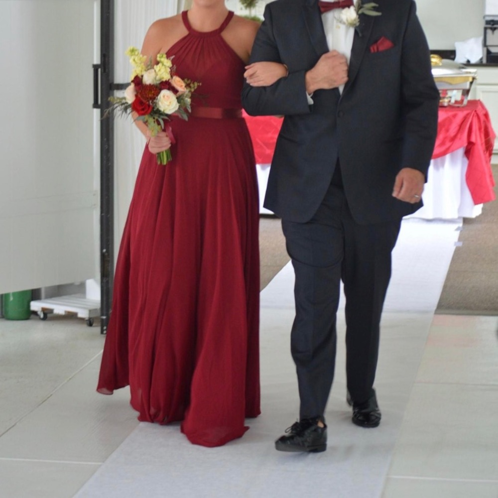 Impression Bridal Burgundy dress